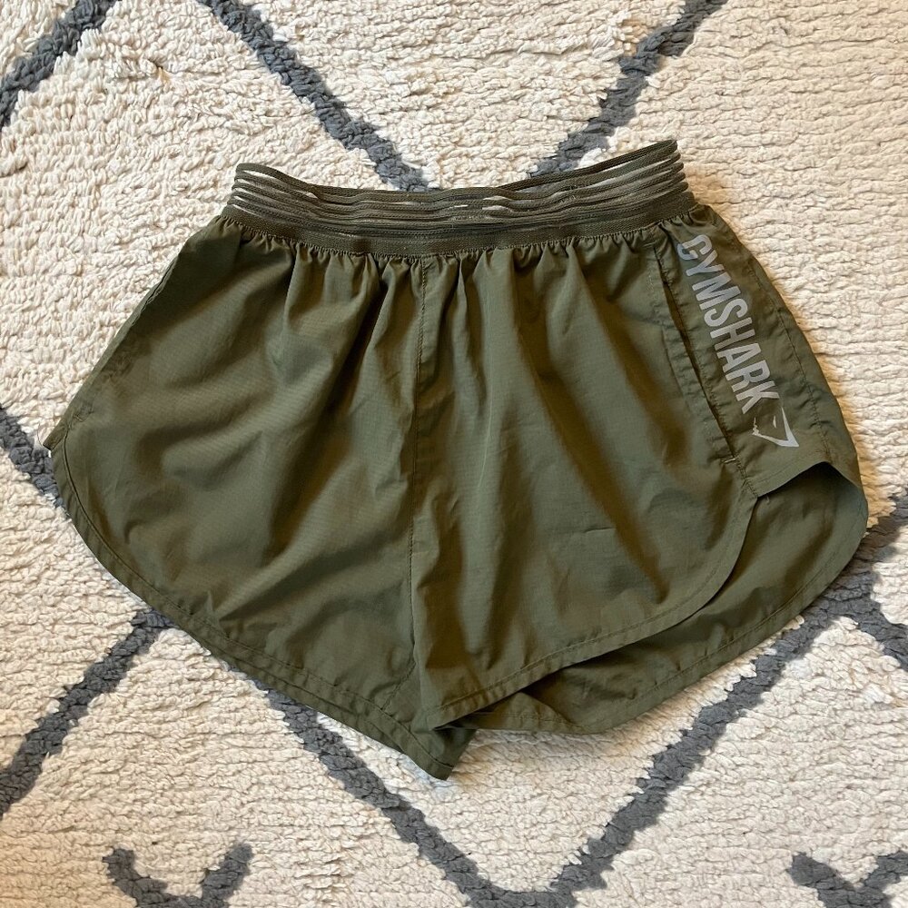 Gymshark running shorts olive green XS